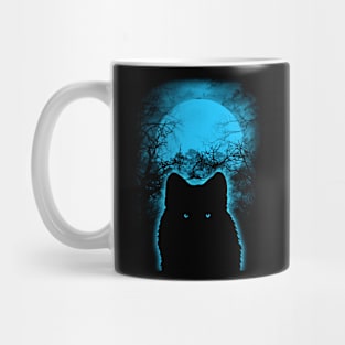 silhouette dark cat Mug